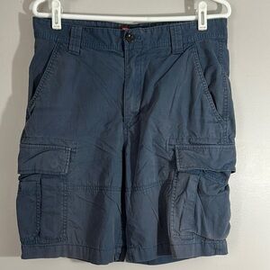 Chaps Shorts Mens 32 Blue Cargo Flat Front